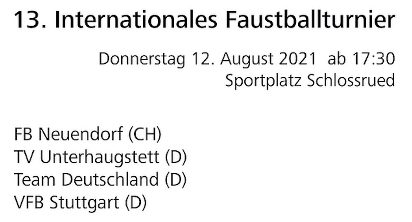 13. internationalen Faustballturnier
